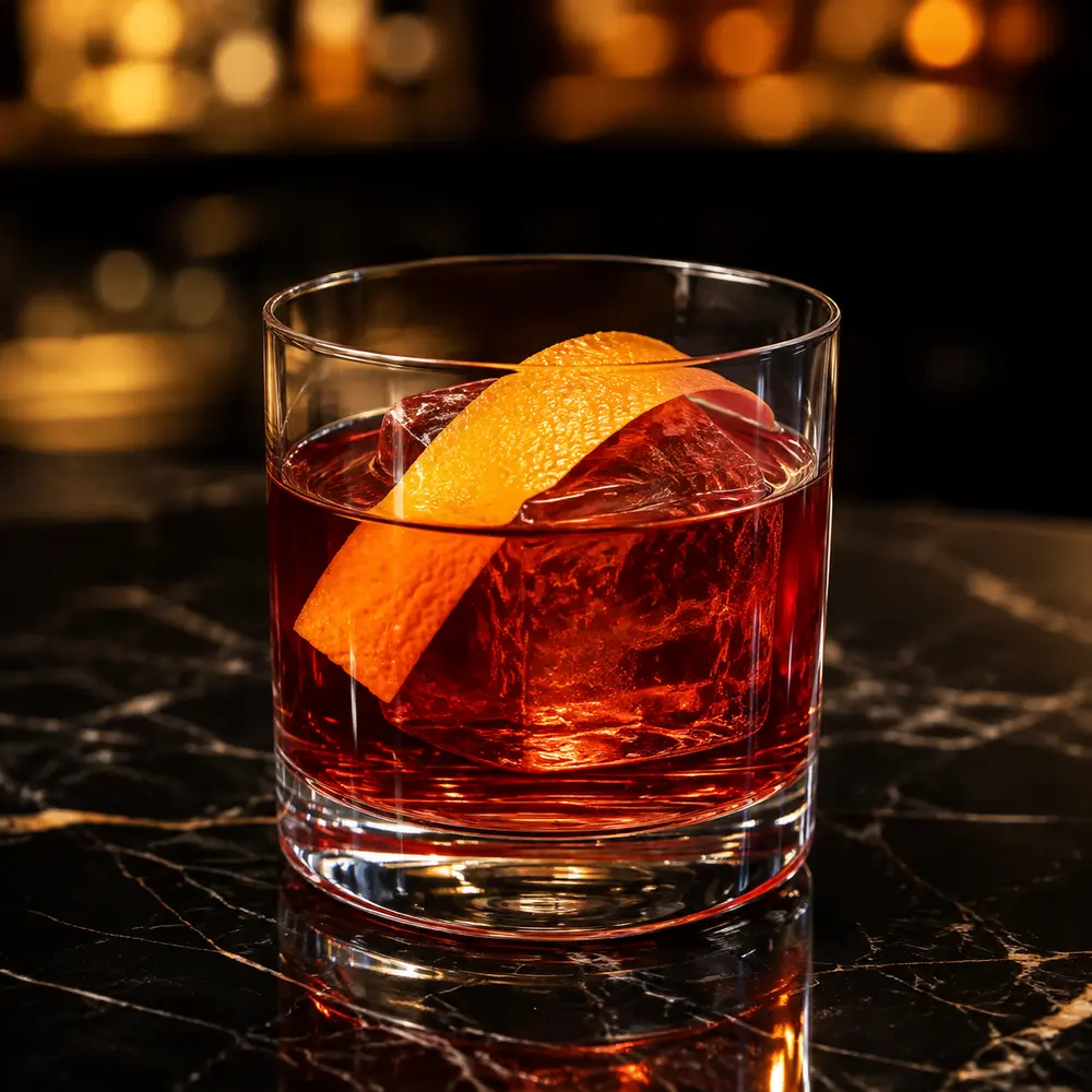 Drink Negroni preparado pela Dudu Drinks